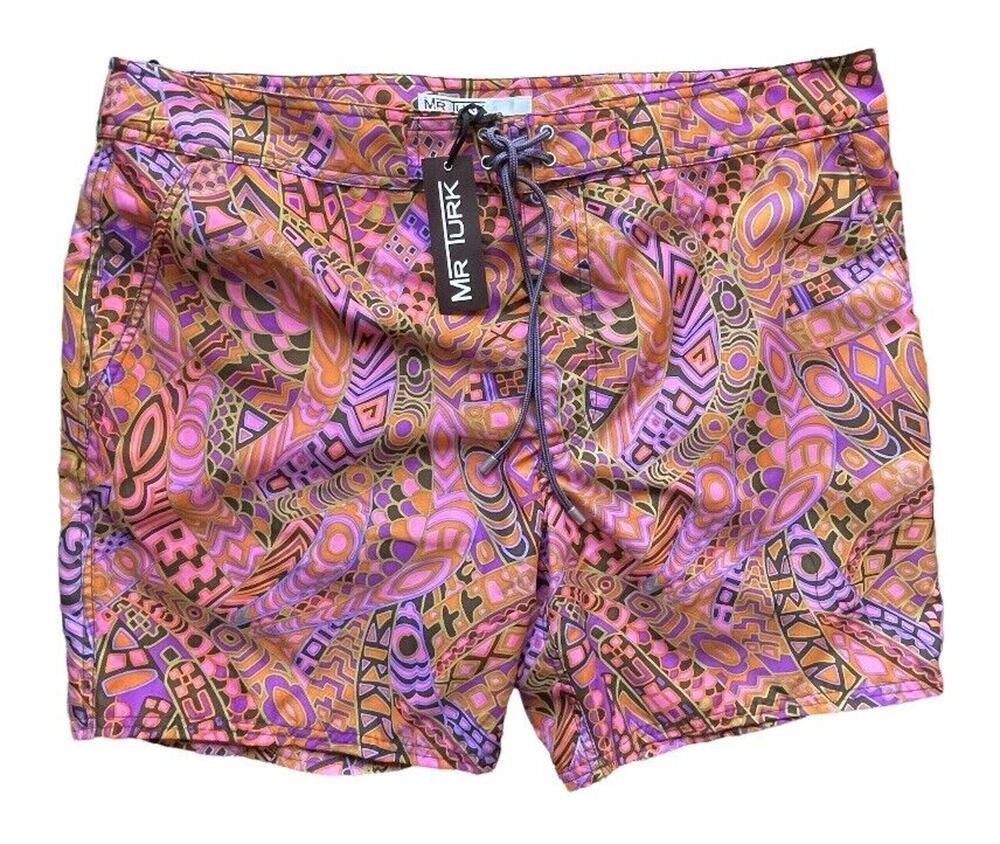 NWT Mr. Turk Shorts Mens Size 36 San Simeon Board Short Trunks California USA
